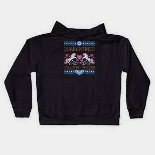 quarantined christmas unicorn Kids Hoodie